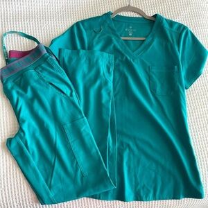 Med Couture Teal Pajama Set